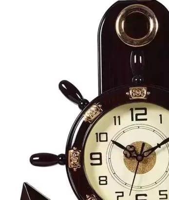 Kadio Analog 38 cm X 26 cm Wall Clock (Brown, with Glass, Standard). - Image 3