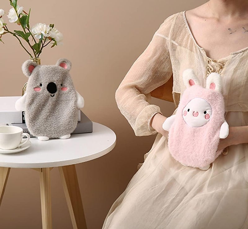 Onprix 500ml Hand Warmer Bag with Cartoon Plush Cover and Hands in Bag for Neck, Shoulder Pain and Hand Feet Warmer Hot Water Bottle for Women Kids - Image 3