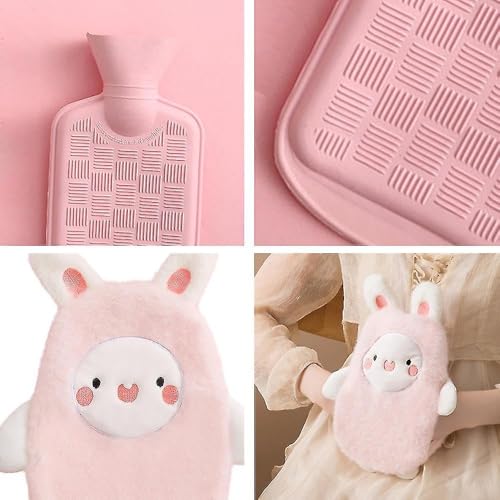 Onprix 500ml Hand Warmer Bag with Cartoon Plush Cover and Hands in Bag for Neck, Shoulder Pain and Hand Feet Warmer Hot Water Bottle for Women Kids - Image 4