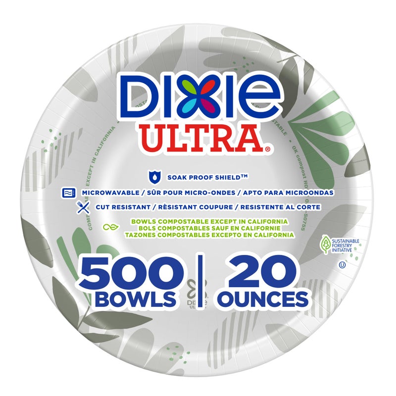 Georgia-Pacific Dixie Ultra 20 oz HeavyWeight Paper Bowls Pathways 500 Count Bulk Case 4 Packs125 Count Per Pack GeorgiaPacific SX20PATH - Image 3