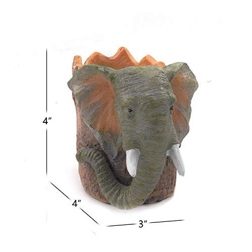 ornerx 4" Pencil Holder Cute Elephant Desk Accessories - Image 2