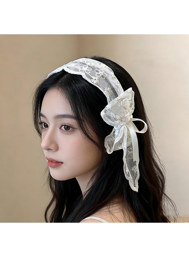 2 PCS Lace Butterfly Hairband, High Pressure Headband, Lovely Butterfly Hair Accessories for Daily Use, Women's Headband, Hair Accessories,(White,Black) - Image 5