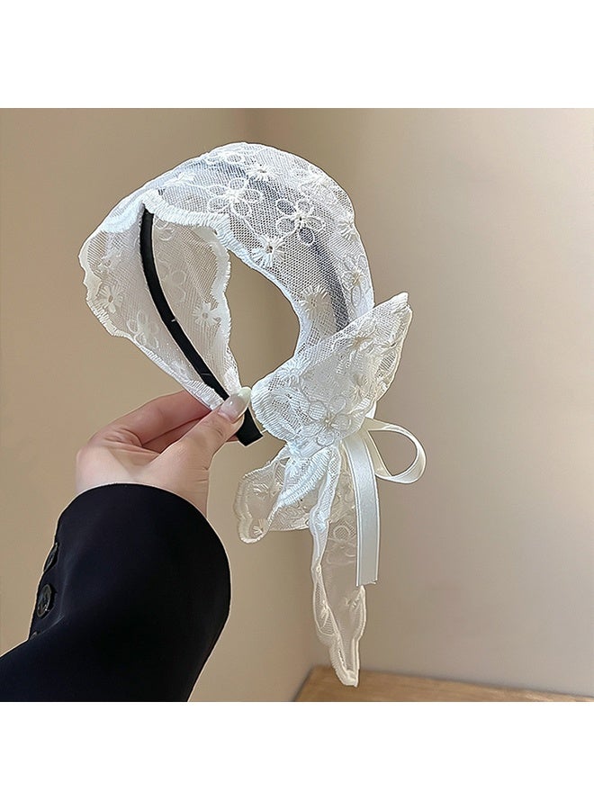 2 PCS Lace Butterfly Hairband, High Pressure Headband, Lovely Butterfly Hair Accessories for Daily Use, Women's Headband, Hair Accessories,(White,Black) - Image 3