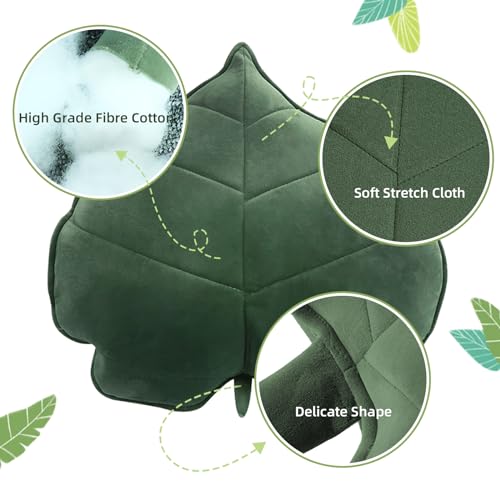 Teieas Leaf Throw Pillows Cute Novelty Plant Plush Cushion Backrest Pillow Home Decoration for Car, Bedroom, Sofa, Couch, Living Room, 19.7in/50CM - Image 4