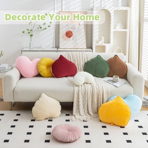 Teieas Leaf Throw Pillows Cute Novelty Plant Plush Cushion Backrest Pillow Home Decoration for Car, Bedroom, Sofa, Couch, Living Room, 19.7in/50CM - Image 3