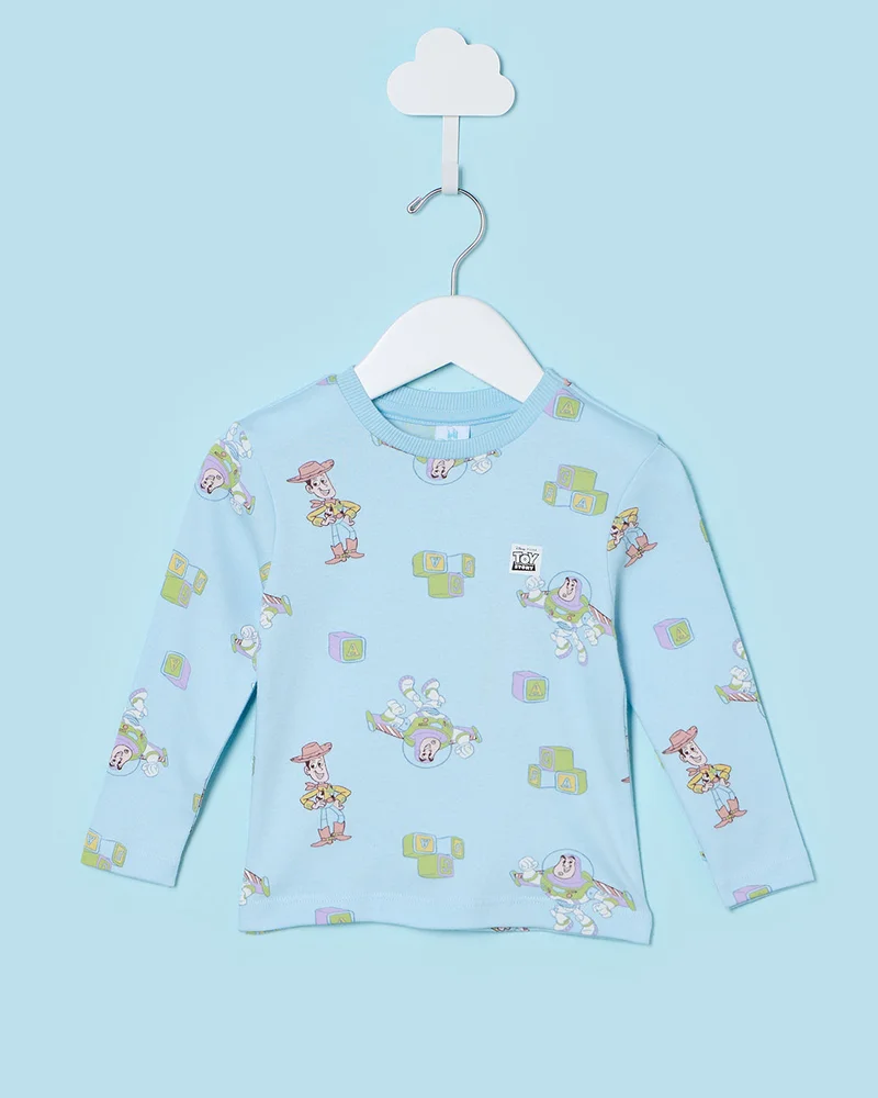 Redtag Infant Boys Blue Toy Story Printed 2 Piece Pyjama Set