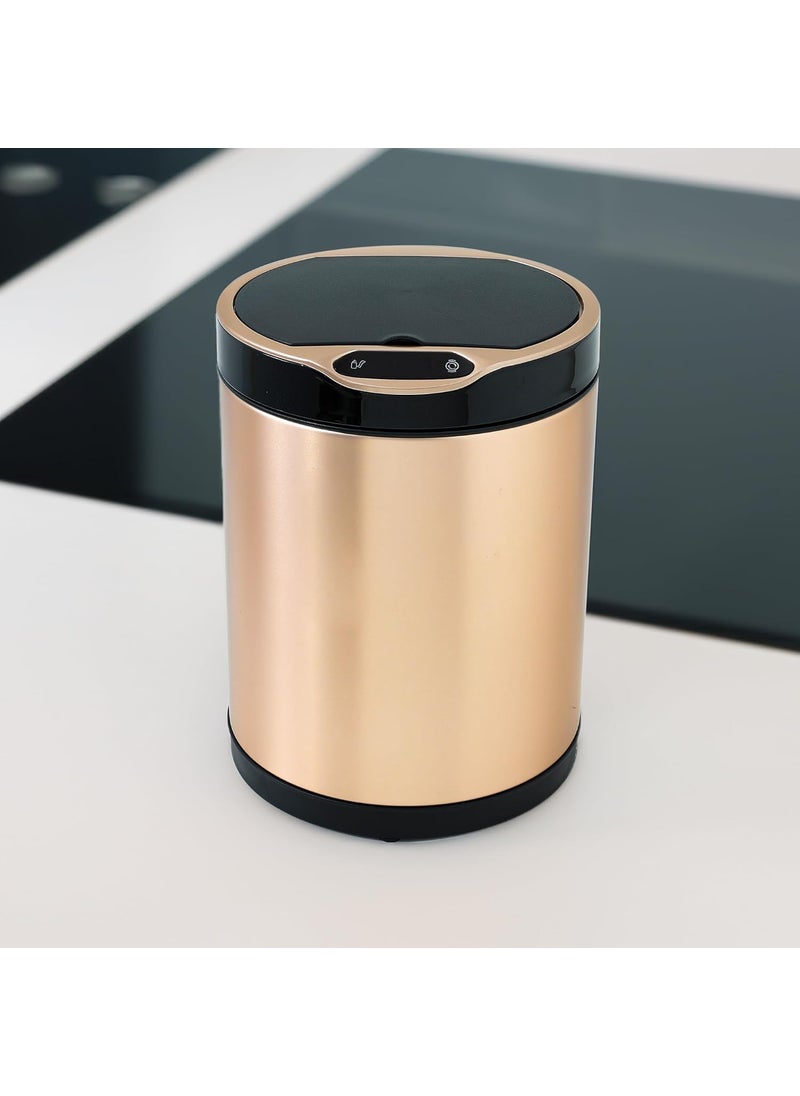 Kuber Industries Kuber Industries 8L Stainless Steel Automatic Touchless Motion Sensor Dustbin Quick Open Soft Close Lid Garbage Bin for Kitchen Bathroom Indoor Outdoor Trash Can  - Image 1