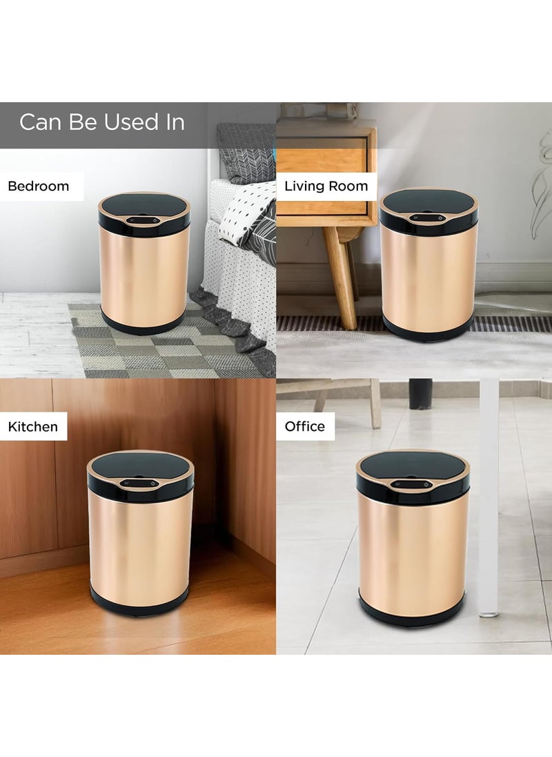 Kuber Industries Kuber Industries 8L Stainless Steel Automatic Touchless Motion Sensor Dustbin Quick Open Soft Close Lid Garbage Bin for Kitchen Bathroom Indoor Outdoor Trash Can  - Image 5