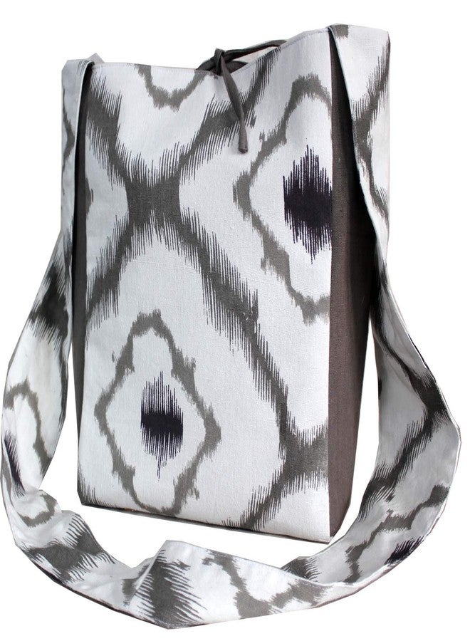 Dekor World Cotton Yellow Multi Ikat Printed Jhola Bag (Pack of 1 Piece) - Image 1