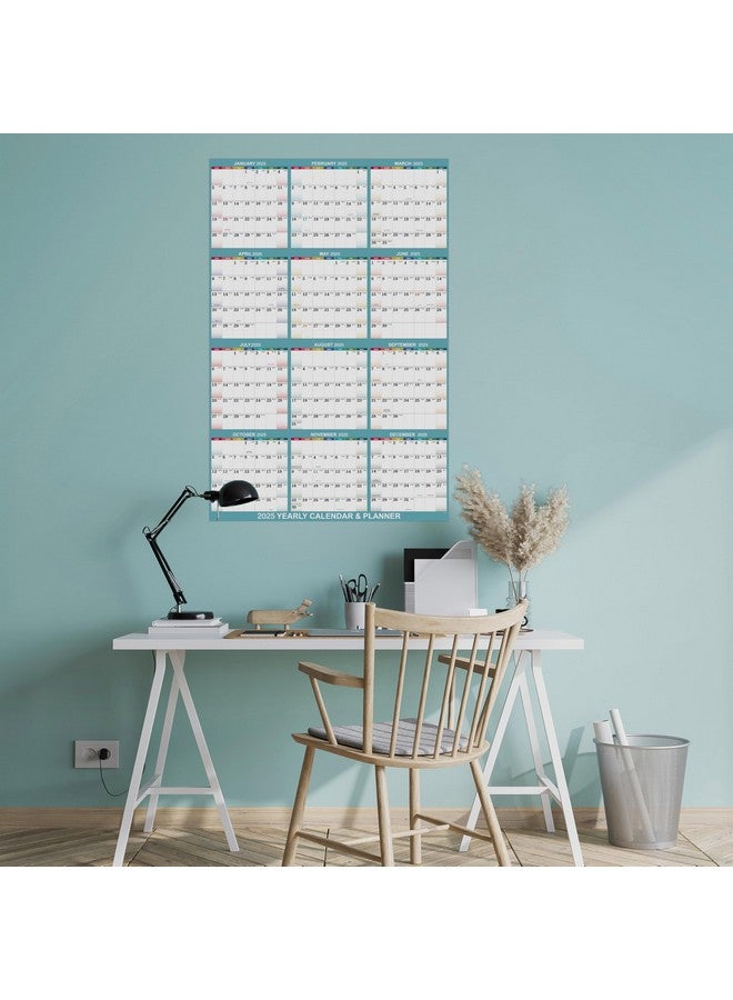 MaaIbok 2025 Yearly Wall Calendar - 2025 Wall Calendar, Yearly Wall Calendar 2025 From Jan. 2025 - Dec. 2025, Vertical, 22.8" X 34.4" (Open) - Bright Blue  - Image 2