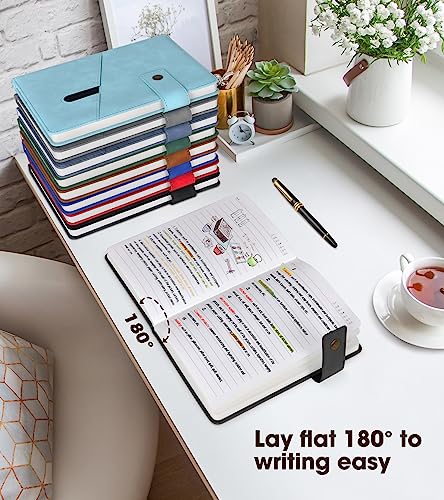 vfaejll Black A5 Lined Leather Journal Notebook for Men Women,5.9" X 8.4" Personalized Hardcover Journal with Pen,200 Pages 100 Gsm Thick Ruled Paper Daily Diary for School,Travel,Work,Writing - Image 5
