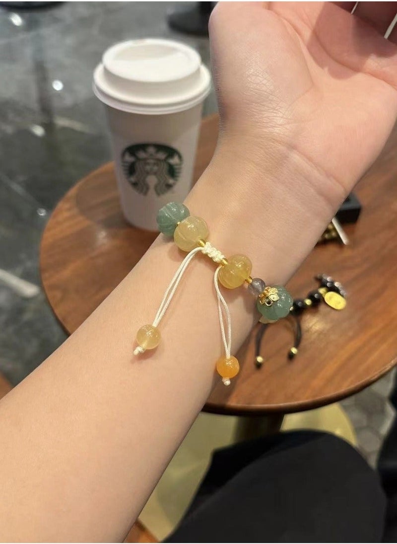 Pumpkin Agate Handmade Beaded Watch Band AppleWatch Pink Peach Suitable Apple Watch Band 7/8/9E 40mm - Image 3
