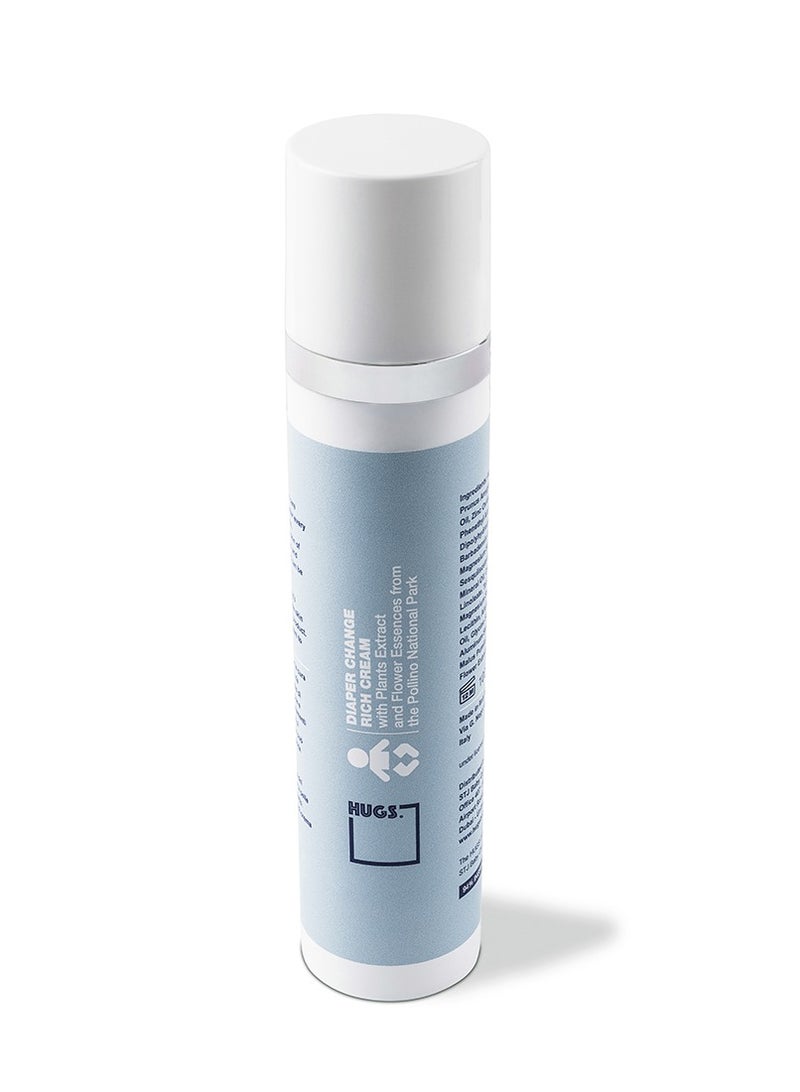 HUGS DISTRICT Hugs District Diaper Change Rich Cream reducing diaper redness and rash. With Plant Extract and Flower Essences For Baby Care 94% Natural Ingredients - 100 Ml-3.36 Fl Oz.  - Image 1