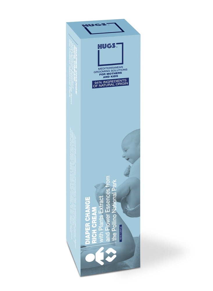 HUGS DISTRICT Hugs District Diaper Change Rich Cream reducing diaper redness and rash. With Plant Extract and Flower Essences For Baby Care 94% Natural Ingredients - 100 Ml-3.36 Fl Oz.  - Image 3