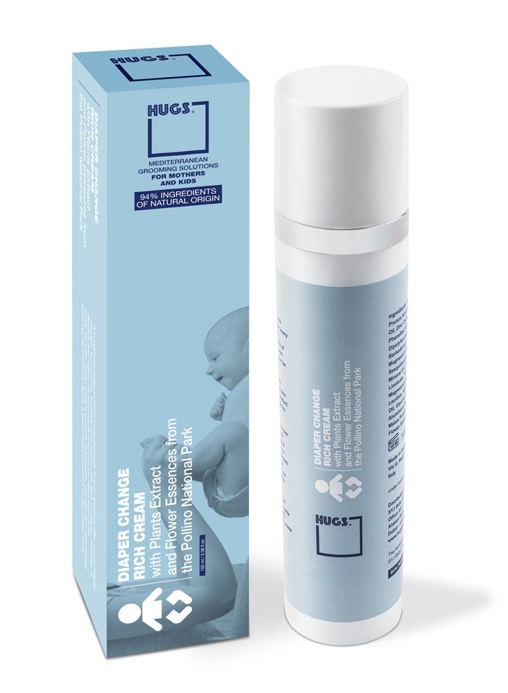 HUGS DISTRICT Hugs District Diaper Change Rich Cream reducing diaper redness and rash. With Plant Extract and Flower Essences For Baby Care 94% Natural Ingredients - 100 Ml-3.36 Fl Oz.  - Image 2
