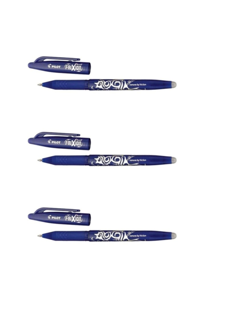 PILOT 3-Piece Frixion Erasable Ball Pen 0.7mm Tip Blue Ink  - Image 2