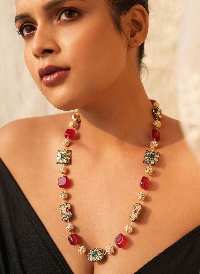 Binnis Wardrobe Gold-Plated Quartz Studded Necklace - Image 5