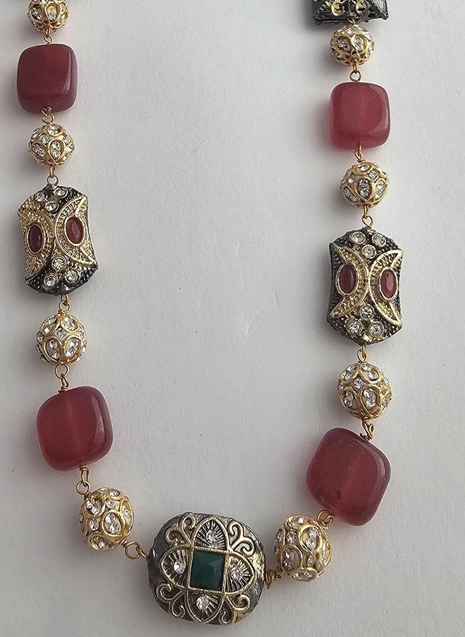 Binnis Wardrobe Gold-Plated Quartz Studded Necklace - Image 4
