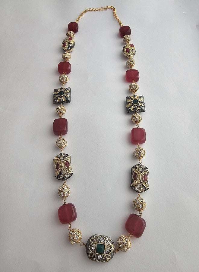 Binnis Wardrobe Gold-Plated Quartz Studded Necklace - Image 3