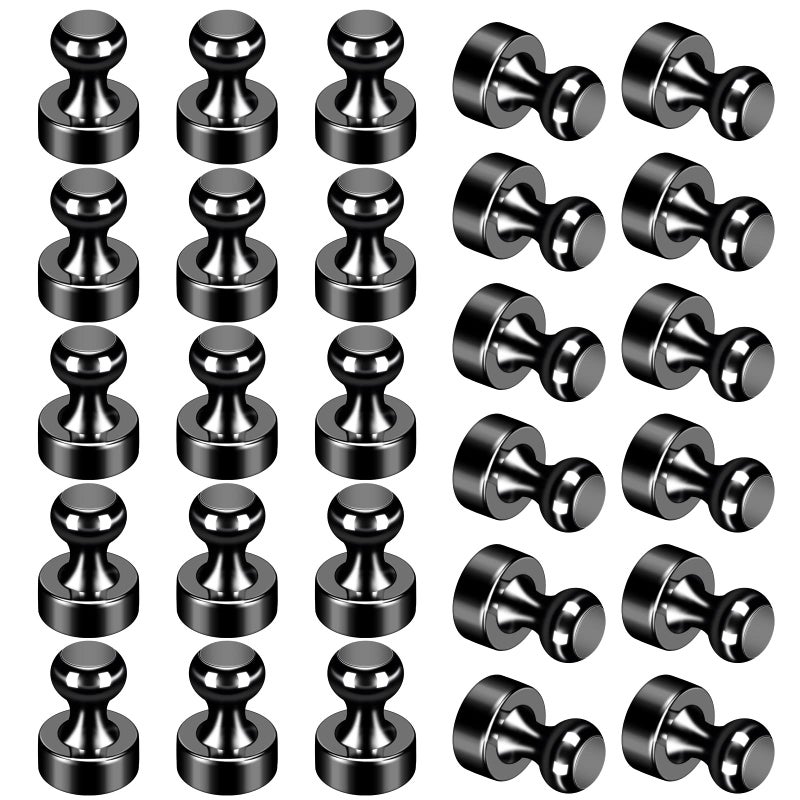 GOOZADA 24Pack Black Fridge Magnets AdultsStrong Refrigerator Magnets for WhiteboardLockersOfficeClassroom Kitchen