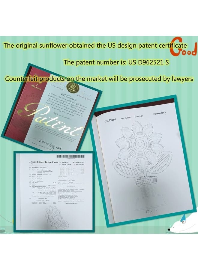 HOMESTAR Sunflower Car Accessories Dashboard Decorations, Crochet Smiley Shaking Sun Flowers Bobblehead Dashboard Car Decor for Women, for Cute Girl Car Interior Desk Ornaments Gifts (H 5.2 in) - Image 3