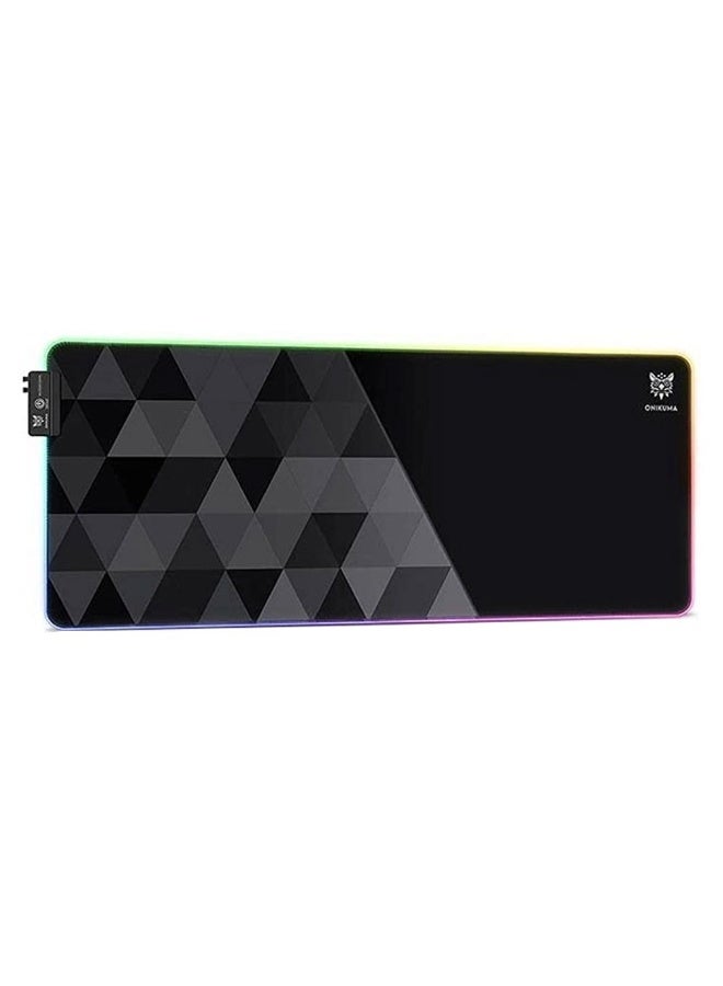onikuma MP006 RGB Mousepad – Large Black Gaming Mouse Pad with RGB LED Lights, 14 Dynamic - Image 2