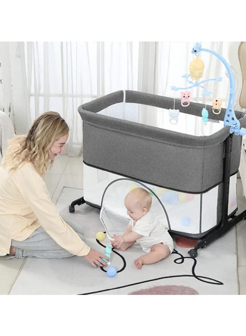 Cool Baby COOLBABY 5 in 1 cradle rocking chair co-sleeping portable bed, crib, cradle bed, game bed, foldable travel cot, with mosquito net and mattress - Image 3