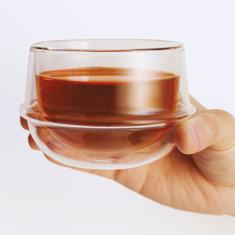 Kinto كيتنو 23105 كرونوس كوب شاي مزدوج الجدار، 6.8 أونصة سائلة (200 مل)، زجاج مقاوم للحرارة، آمن للاستخدام في الميكروويف وغسالة الصحون، هدية، تقديم - Image 4