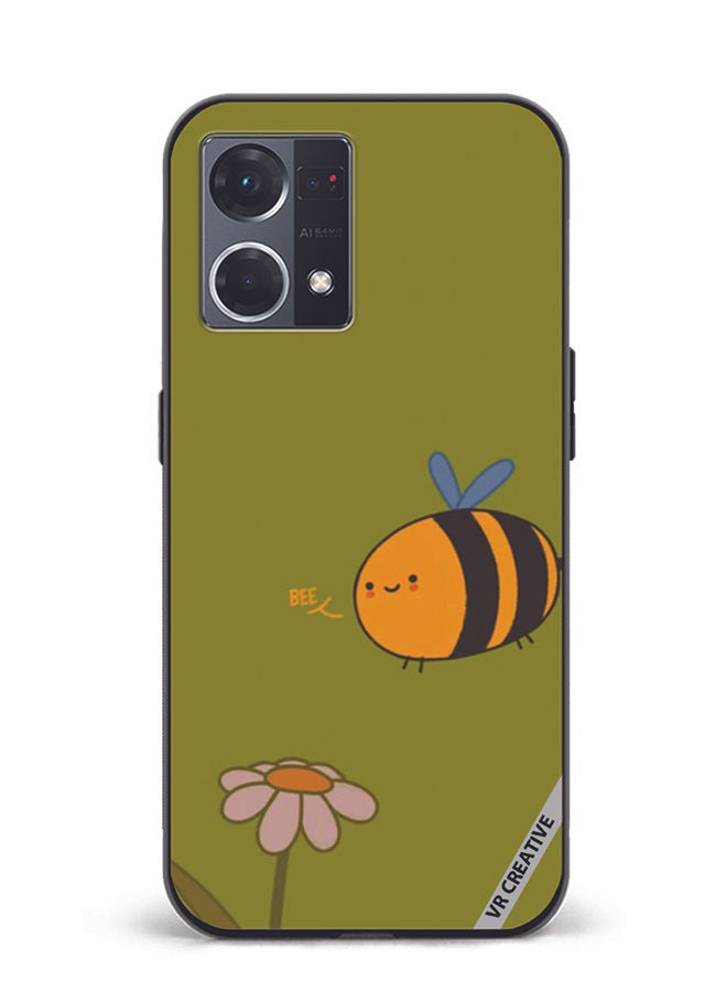 VR CREATIVE Protective Case Cover For Oppo Reno8 4G Bee Design Multicolour - Image 1