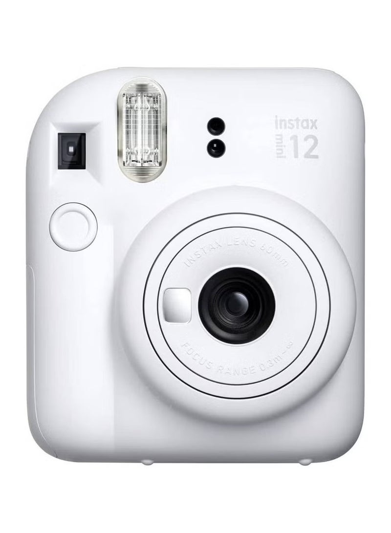 Instax Fujifilm Instax Mini 12 Instant Camera, 60mm Lens, Automatic Exposure, 90 Seconds Developing Time, Automatic Light Adjustment, Automatic Film Ejection, Clay White - Image 1