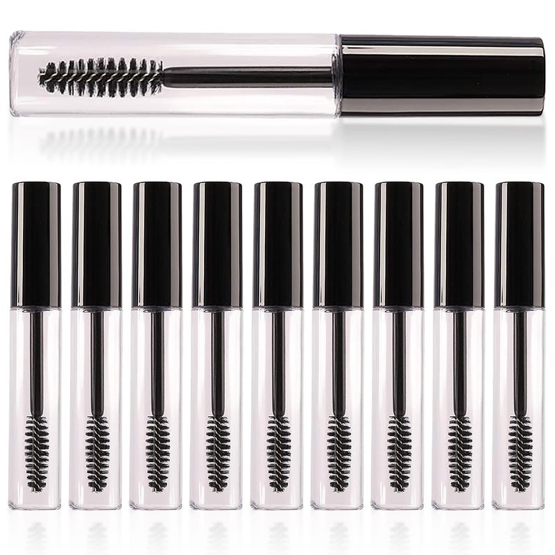 Coobbar Coobbar 10ml 10pcs Empty Eyelashes Mascara Tube Vial Liquid Plastic Bottle Cosmetic Container With Black Cap