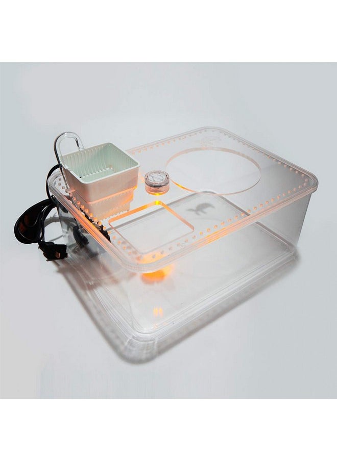 Saim Turtle Tank Kit, Acrylic Betta Fish Tank, Full View Visually Tortoise Aquarium Habitat with Lid (Water Tank + led Light + Water Pump) for Turtles, Small Reptiles Betta Fish  - Image 3