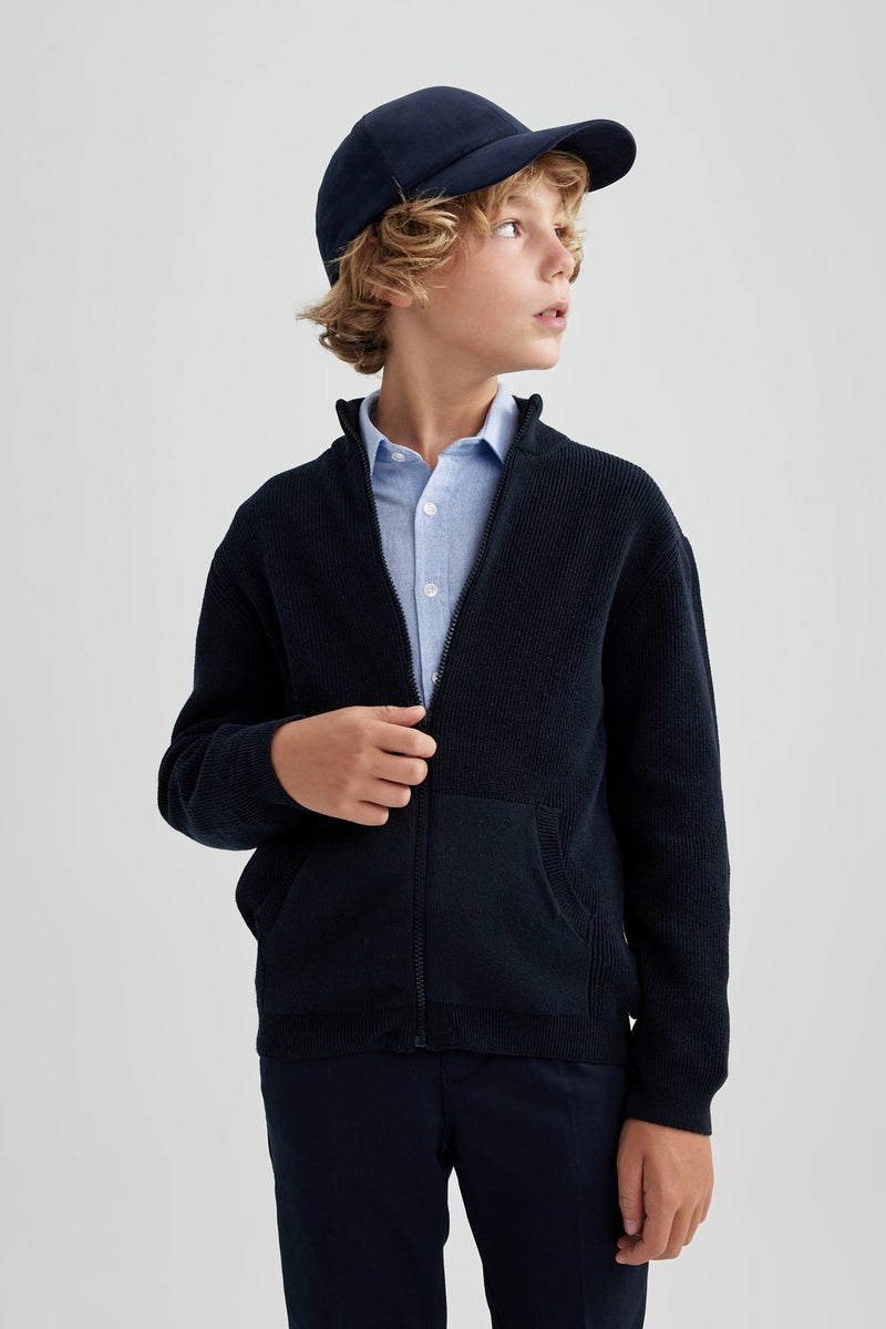 ديفاكتو كارديجان بقصة عادية بنصف ياقة مدورة - Image 5