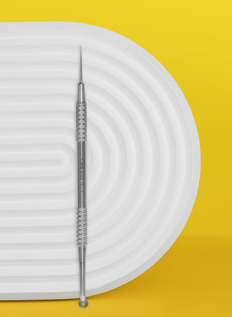 STALEKS PRO Cosmetology Double-ended Tool - EXPERT 21 | TYPE 4 (Uno spoon with larger hole size and Vidal needle straight) - Image 1