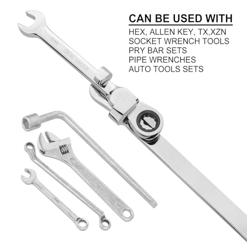 Gunpla Wrench Extender Tool, Heavy Duty Steel 15 inches Long Extension Wrenches Bar Adaptor Wrench Extension Extra Leverage Torque Adaptor for Professional Mechanics DIY Handyman Tighten Nuts Bolts - Image 2