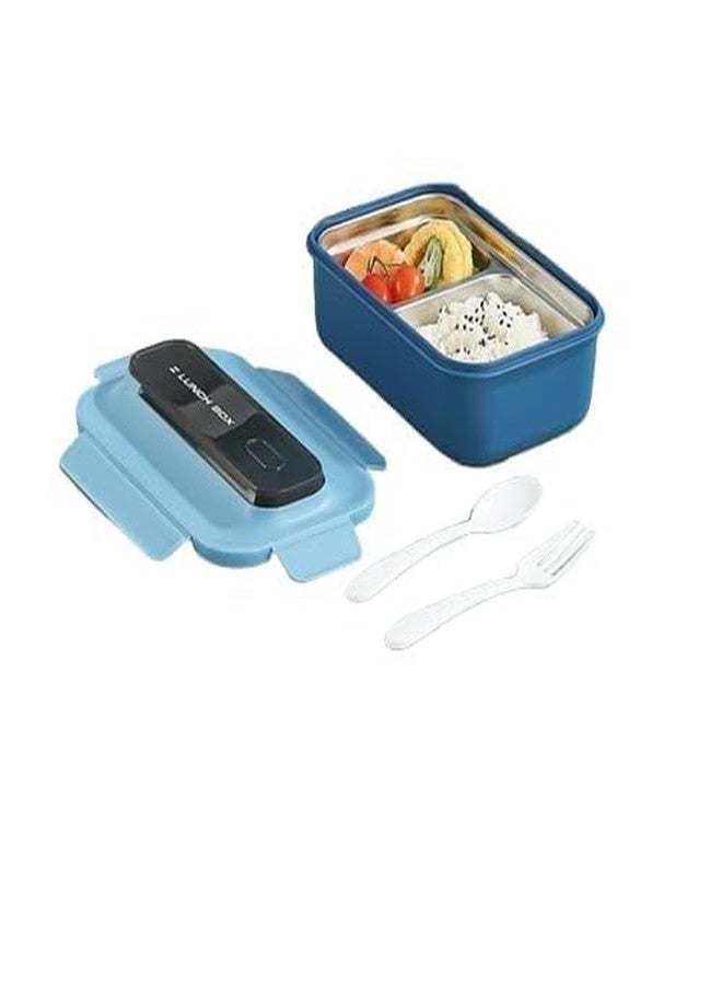 YONIMI Stainless Steel Food Storage Containers with Lid, Reusable, Meal Prep Rectangular Airtight Lunch Box, BPA Free & Leak Proof Snack Boxes for Salad, Leftovers (Blue) - Image 1