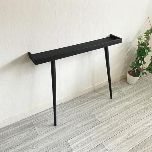 Craftsline 120cm Long Wooden Console Table for Living Room | Side Entrance Table for Home (120x20x80cm) (Black) - Image 1