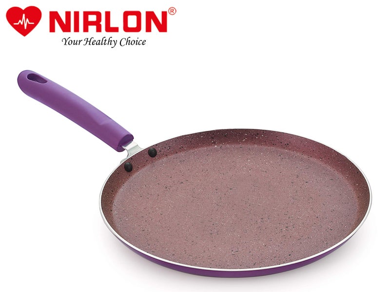 Nirlon Regal Purple Pure Grade Virgin Aluminium Non-Stick Induction Base Flat Tawa 26cm|Purple - Image 5
