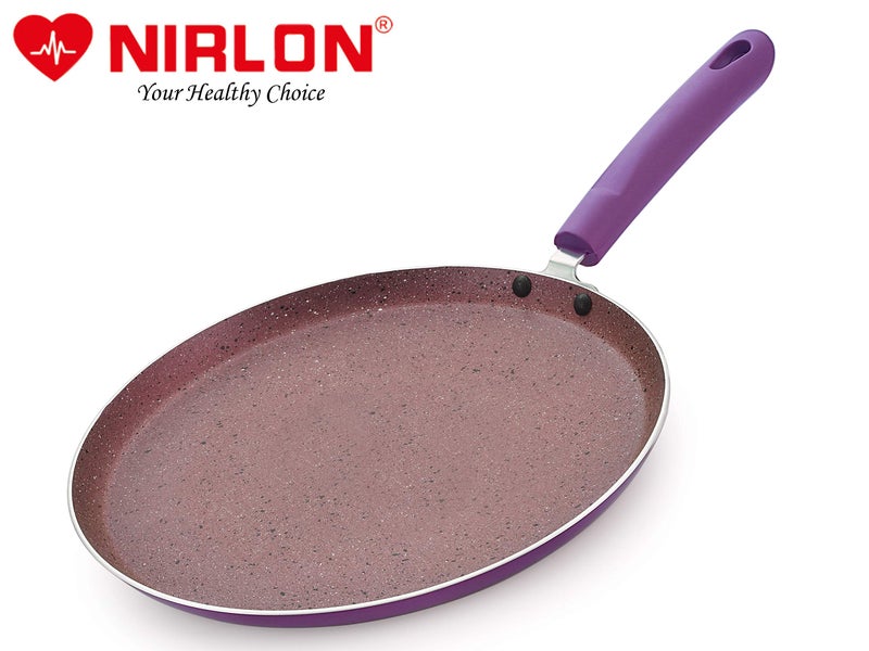 Nirlon Regal Purple Pure Grade Virgin Aluminium Non-Stick Induction Base Flat Tawa 26cm|Purple - Image 4