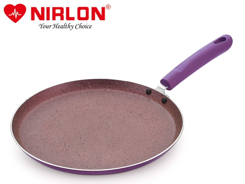Nirlon Regal Purple Pure Grade Virgin Aluminium Non-Stick Induction Base Flat Tawa 26cm|Purple - Image 2