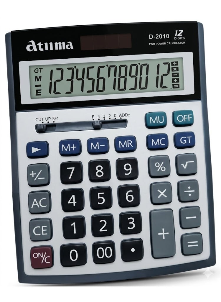 آلة حاسبة مكتبية بشاشة عرض 12 رقمًا تصميم كبير الحجم بشاشة واضحة تعمل بالطاقة الشمسية. آلة حاسبة احترافية وعملية مصممة للاستخدام اليومي في المكاتب والمتاجر والمؤسسات التعليمية، توفر الراحة والمتانة والأداء الموثوق. - Image 1