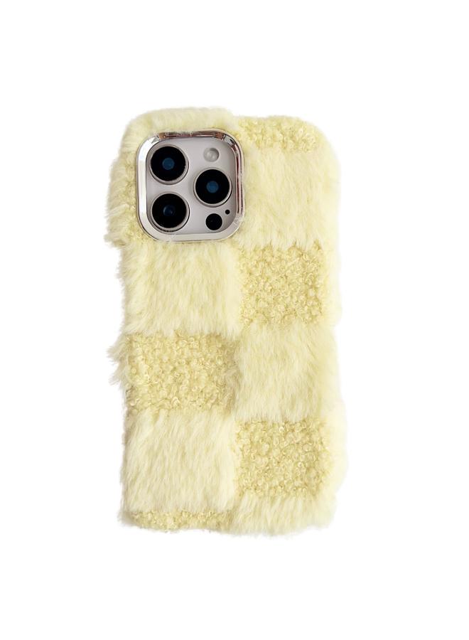 S-TOP Case For iPhone 15 Pro Max Square Grid Plush TPU Phone Case - Image 1