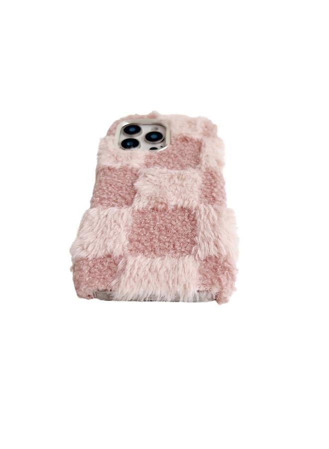 S-TOP Case For iPhone 15 Pro Max Square Grid Plush TPU Phone Case - Image 4