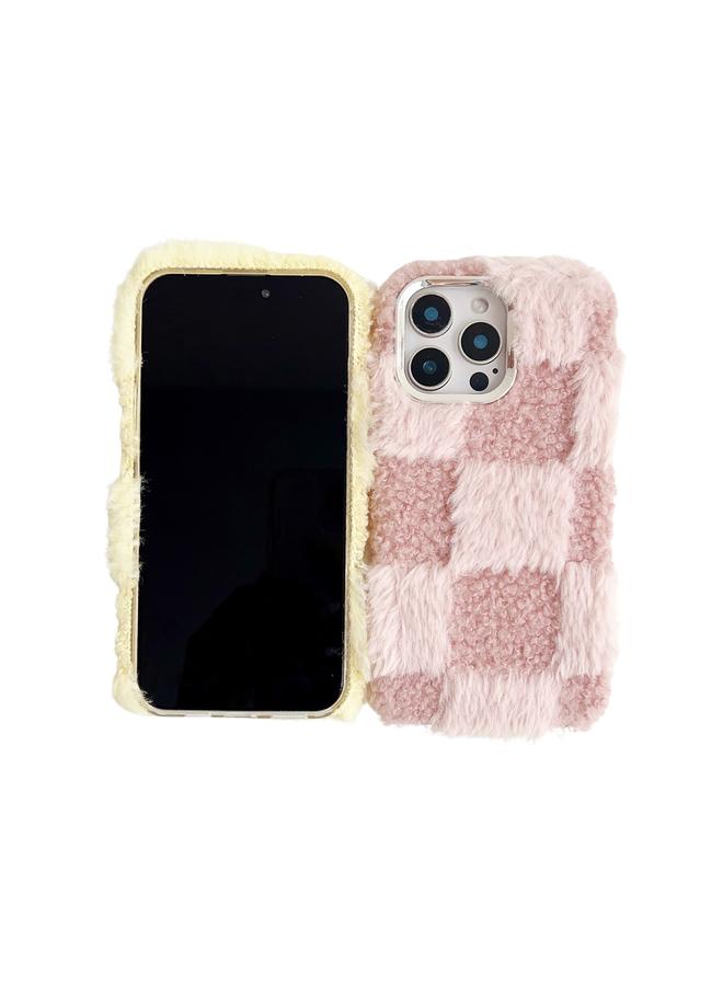 S-TOP Case For iPhone 15 Pro Max Square Grid Plush TPU Phone Case - Image 3
