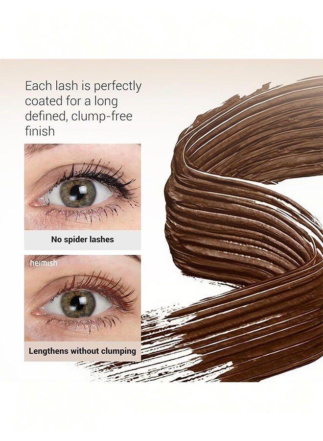 Sweet Mint Mascara Brown,Iron Wand Waterproof With Metal Brush,3D Curling Tubing Mascara,Natural Volume and Length,Quick-Drying and Smudge-Proof,#Brown - Image 4