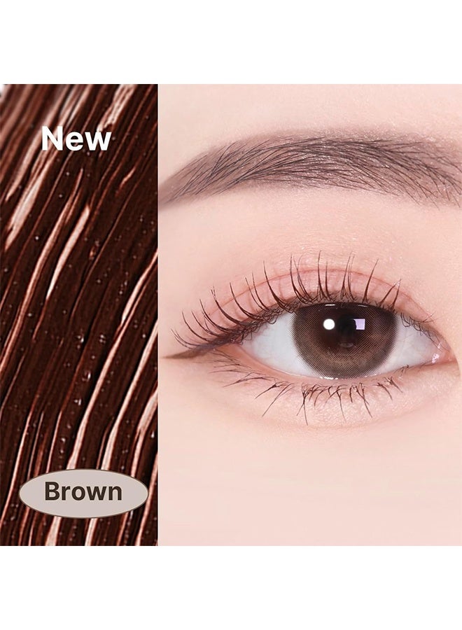 Sweet Mint Mascara Brown,Iron Wand Waterproof With Metal Brush,3D Curling Tubing Mascara,Natural Volume and Length,Quick-Drying and Smudge-Proof,#Brown - Image 2