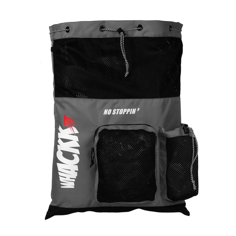 WHACKK Aqua Grey Unisex Swimming Bag |Water Sports |Dry Bags |Wet Pocket |Accessories |Beach Bag |Storage Swim Gym Gears |Drawstring Backpack |Netball Backpack | Pocket for Cap and Goggles - Image 2