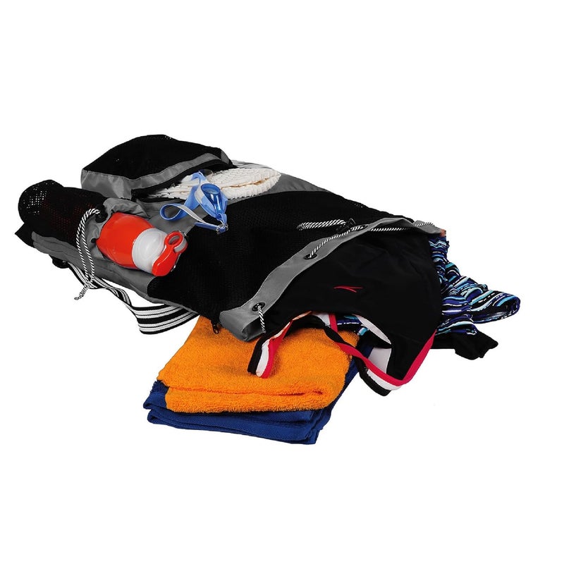 WHACKK Aqua Grey Unisex Swimming Bag |Water Sports |Dry Bags |Wet Pocket |Accessories |Beach Bag |Storage Swim Gym Gears |Drawstring Backpack |Netball Backpack | Pocket for Cap and Goggles - Image 3