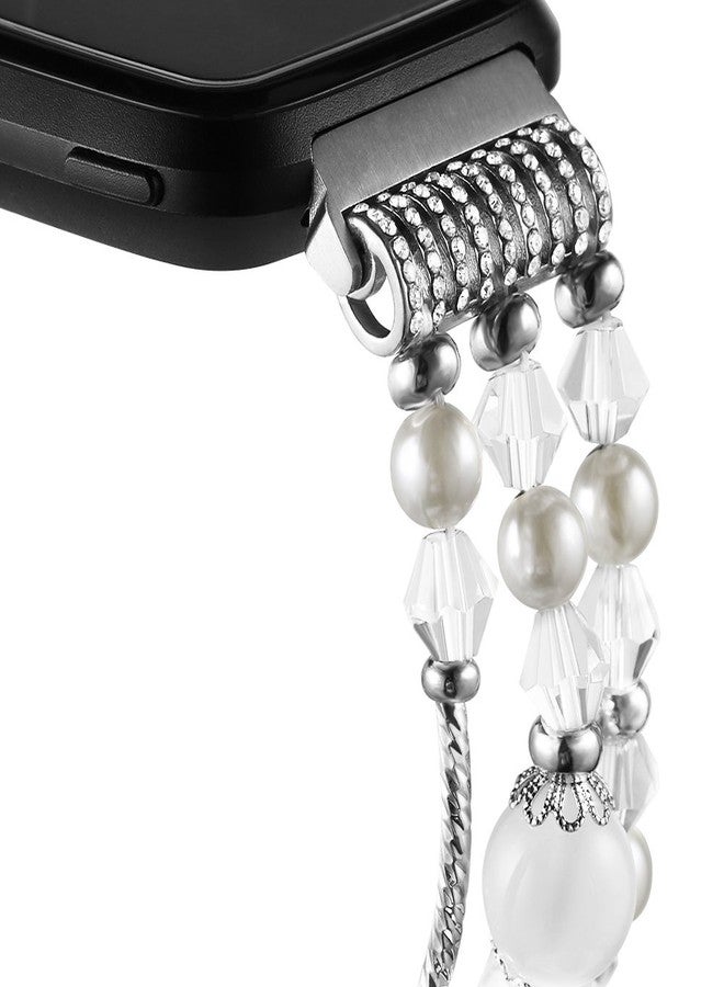 Simpeak Beaded Bracelet Band Compatible with Fitbit Versa 4/Versa 3, Fashion Handmade Elastic Stretch Bracelet Beaded Bands Strap Women Replacement for Fitbit Sense/Sense 2 Smart Watch - Image 5