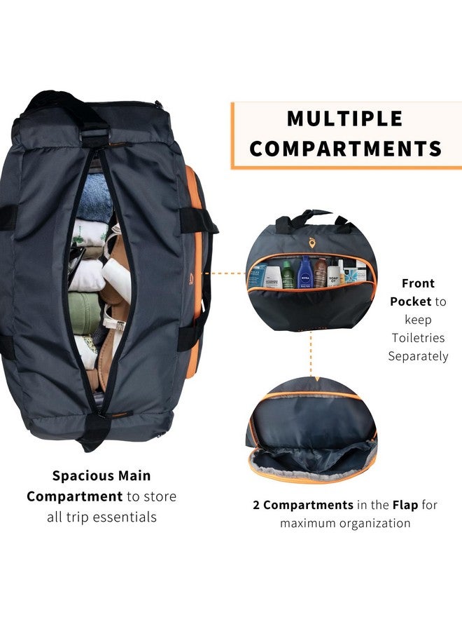 Travalate Travel Duffle Luggage Bag Organizer | Multi Pocket Ultra-Light| Polyester 45 Litre | Men and Women | 22 X 12 X 11 Inch (Grey) - Image 4